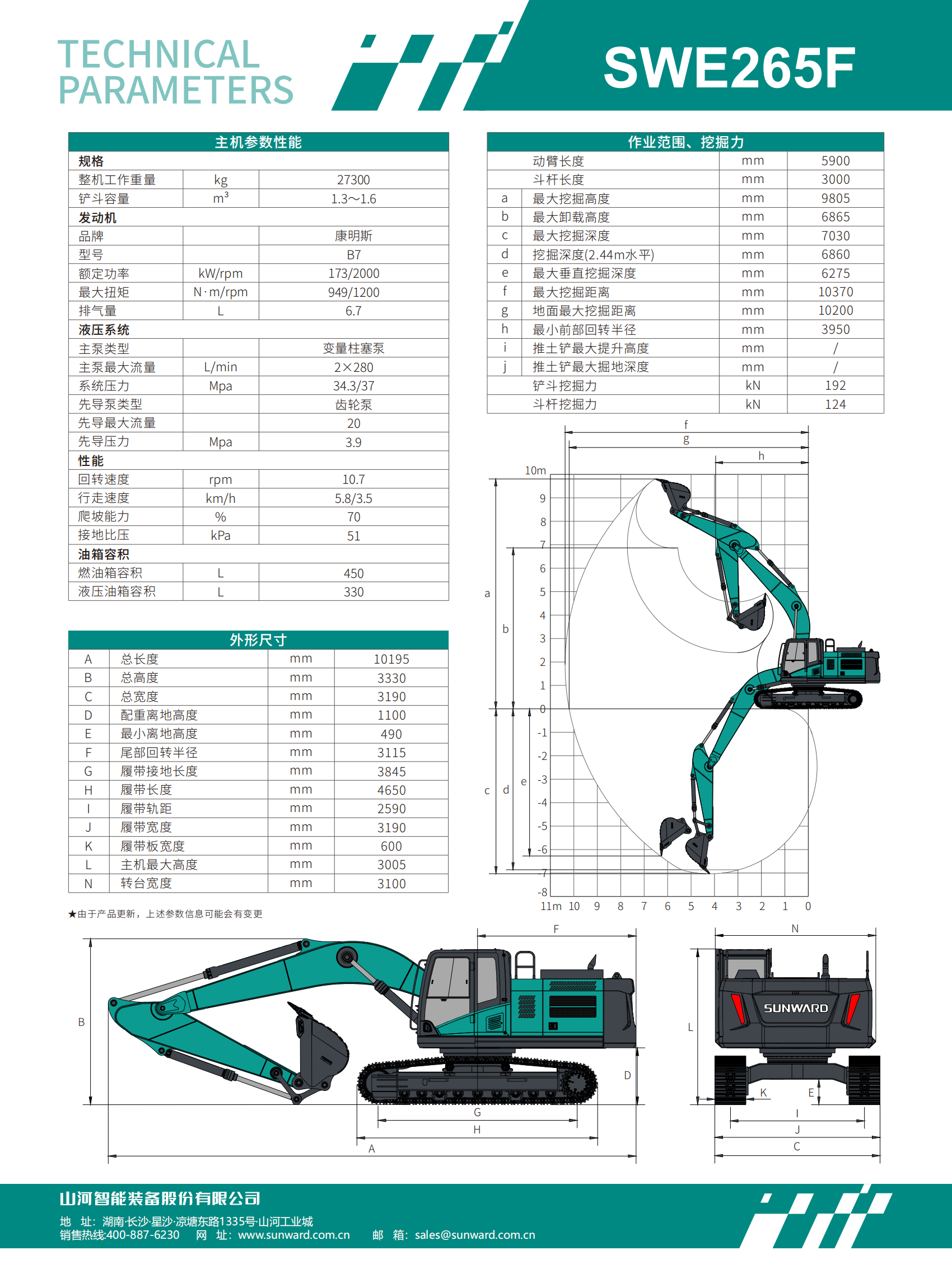 SWE265F 中型挖掘機(jī)